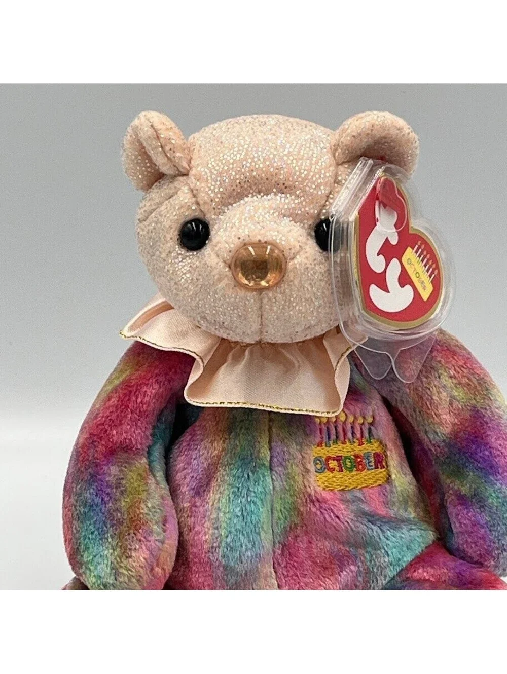 October Birthday Bear Vintage 2001 Ty Beanie Babies Opal MWMTS Tag Protector